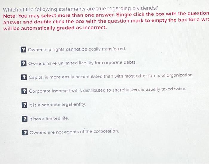 Solved Which of the following statements are true regarding | Chegg.com