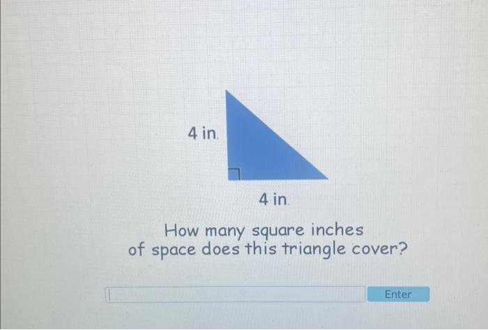 Solved How many square inches of space does this triangle | Chegg.com