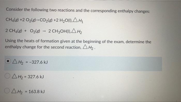 Solved Consider the following two reactions and the | Chegg.com