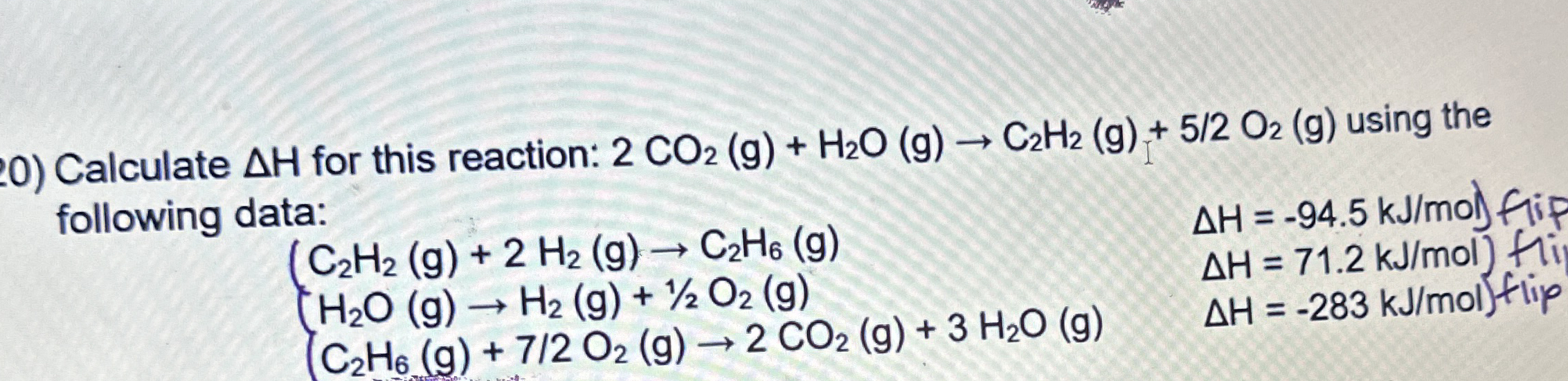 Solved Calculate ΔH ﻿for this reaction: | Chegg.com