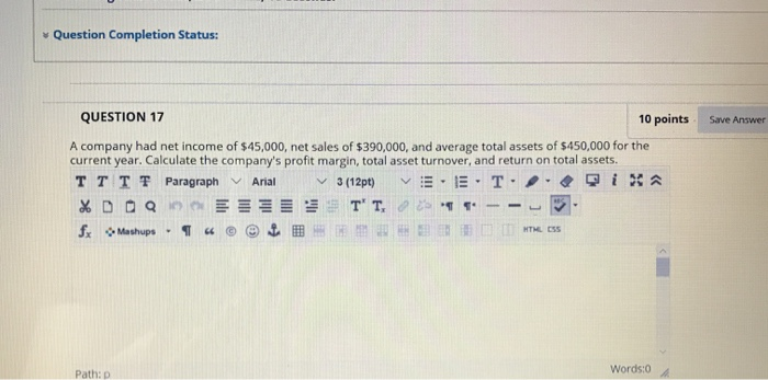 solved question completion status: assets decrease and... Solved Question Completion Status: Save Answer QUESTION 17 | Chegg.com