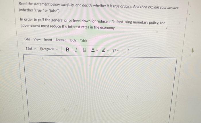 Solved Read the statement below carefully, and decide | Chegg.com