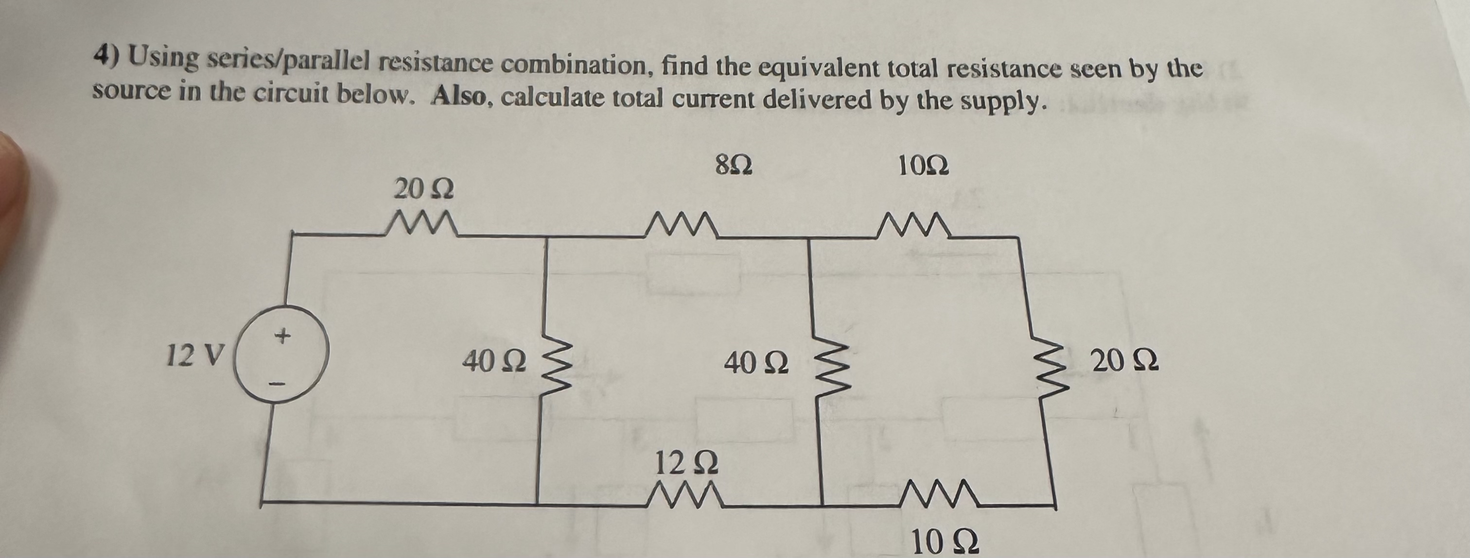 parallel combination of resistance questions