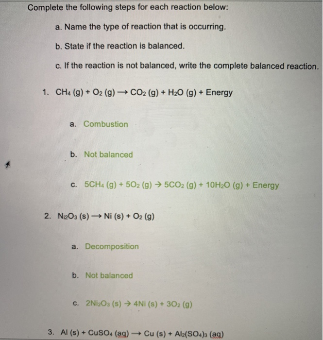 Solved Complete the following steps for each reaction below: | Chegg.com