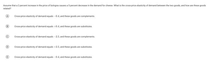 Solved Assume that a 2 percent increase in the price of | Chegg.com
