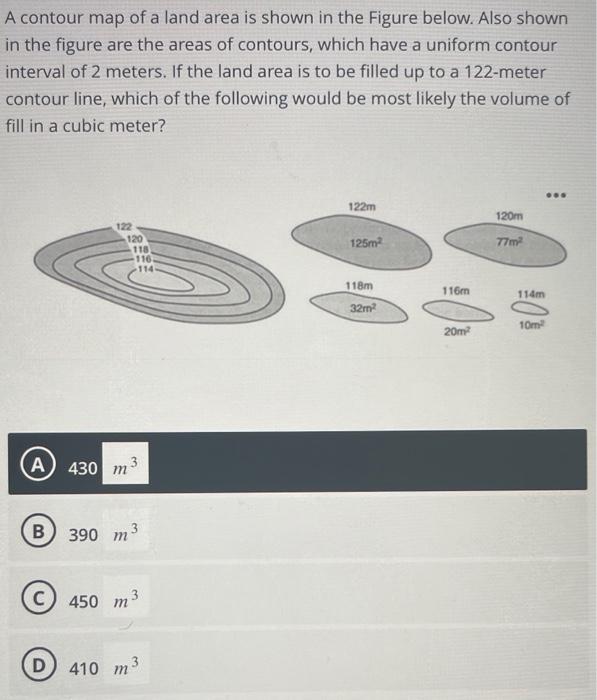 Solved A contour map of a land area is shown in the Figure | Chegg.com