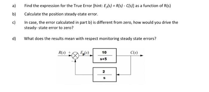 Solved a) Find the expression for the True Error [hint: | Chegg.com