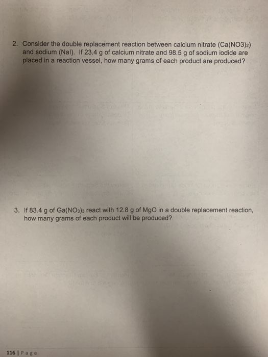 Solved 2 Consider The Double Replacement Reaction Between 5580