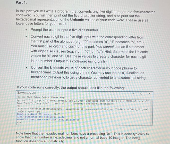 Solved In this part you will write a program that converts | Chegg.com