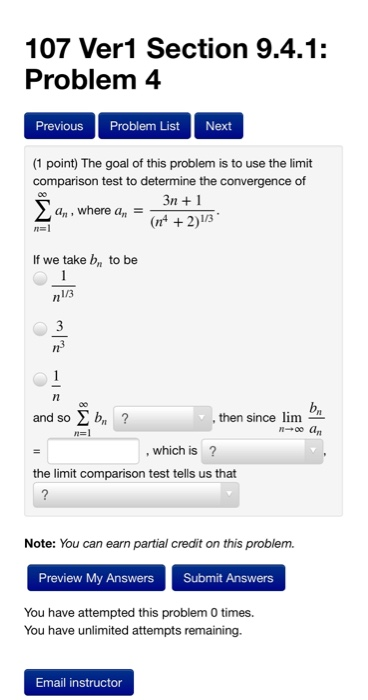 Solved 107 Ver1 Section 9.4.1: Problem 4 Problem List Next | Chegg.com