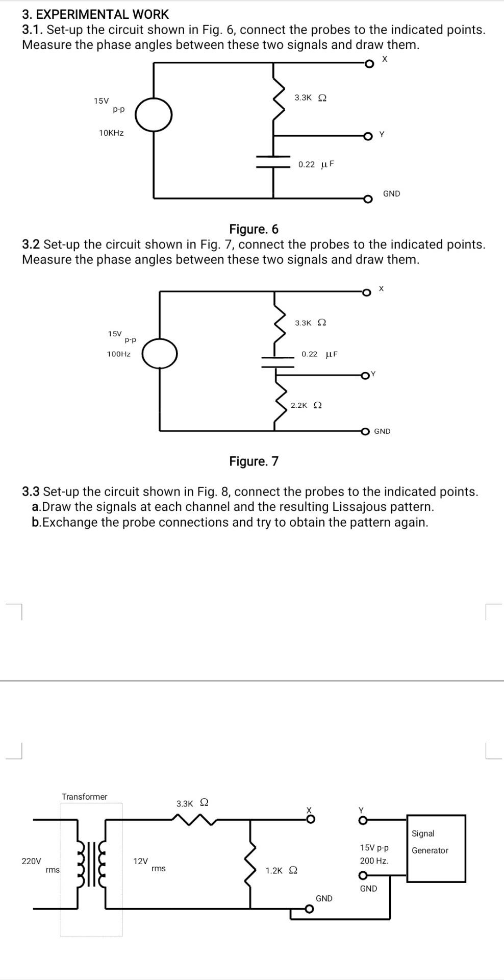 Solved 3. EXPERIMENTAL WORK 3.1. Set-up the circuit shown in | Chegg.com