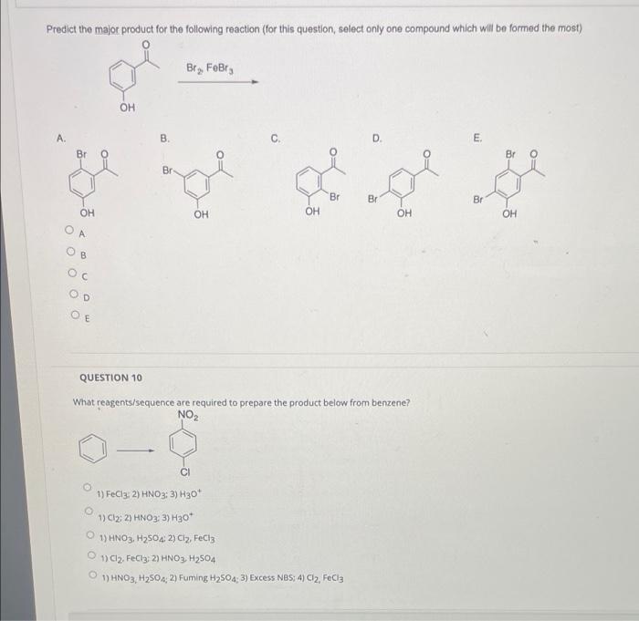 Solved Predict The Major Product For The Following Reaction | Chegg.com