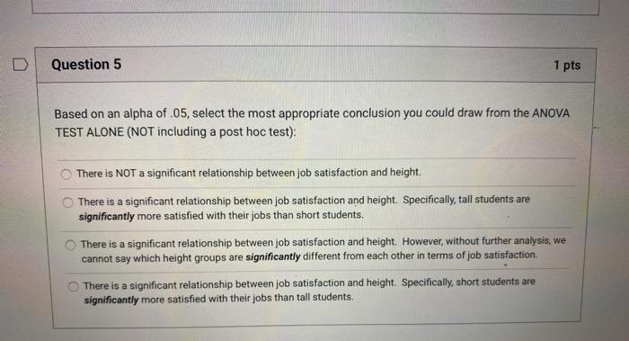 Solved SPSS Assignment: ANOVA The following output shows the | Chegg.com