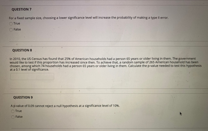 Solved QUESTION 7 For a fixed sample size, choosing a lower | Chegg.com