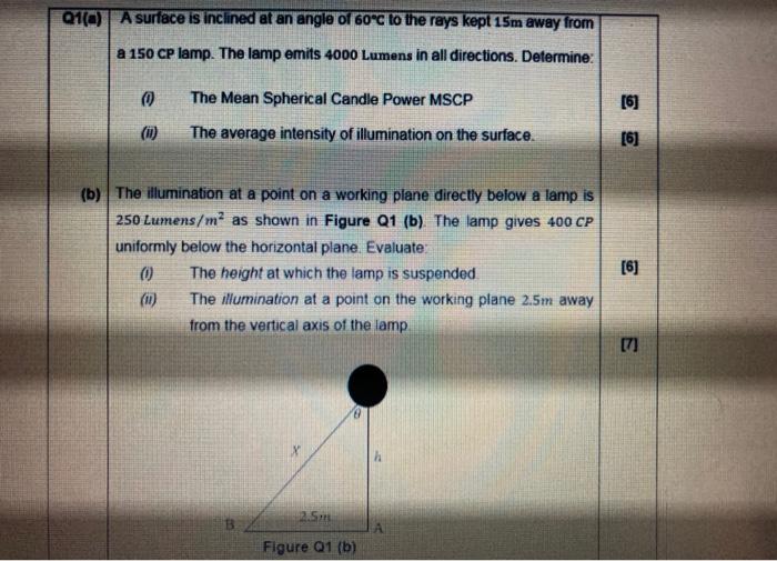 Solved Q10) A surface is inclined at an angle of 60°C to the