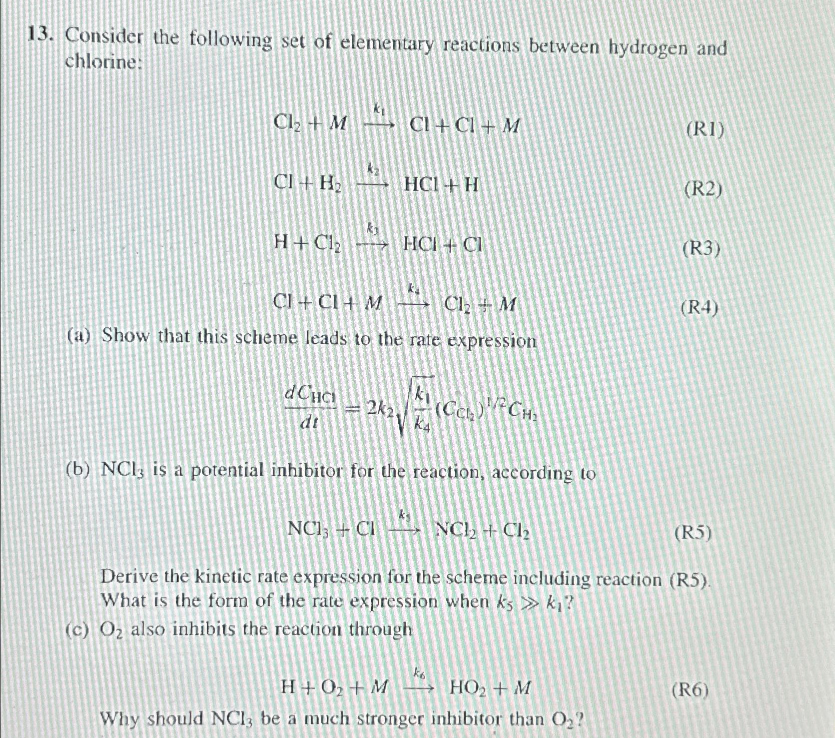 Solved Consider the following set of elementary reactions | Chegg.com
