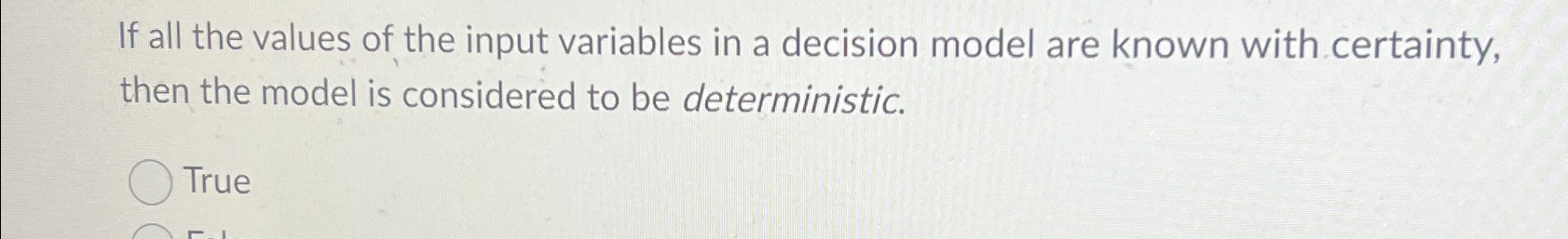 Solved If all the values of the input variables in a | Chegg.com