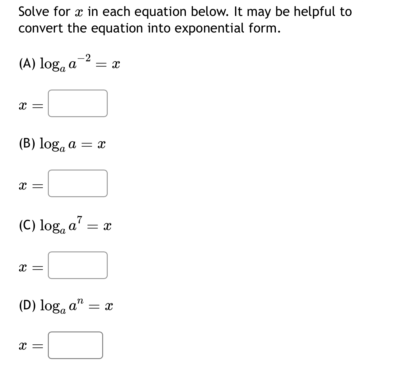Solved Solve for x ﻿in each equation below. It may be | Chegg.com
