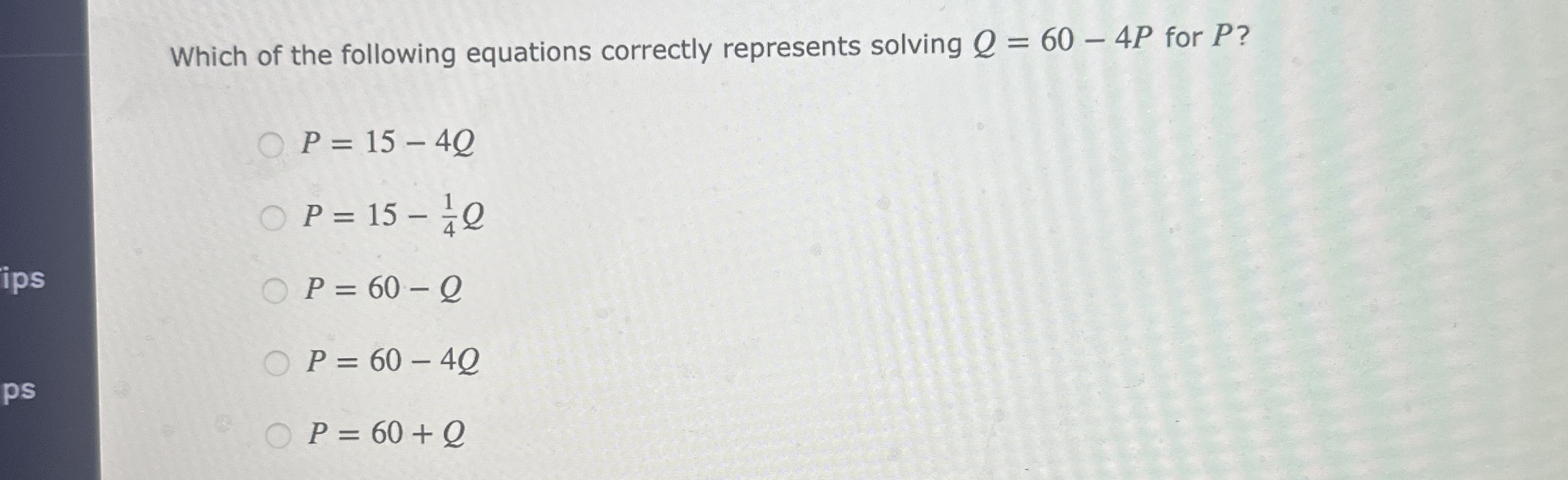 Which of the following equations correctly represents | Chegg.com