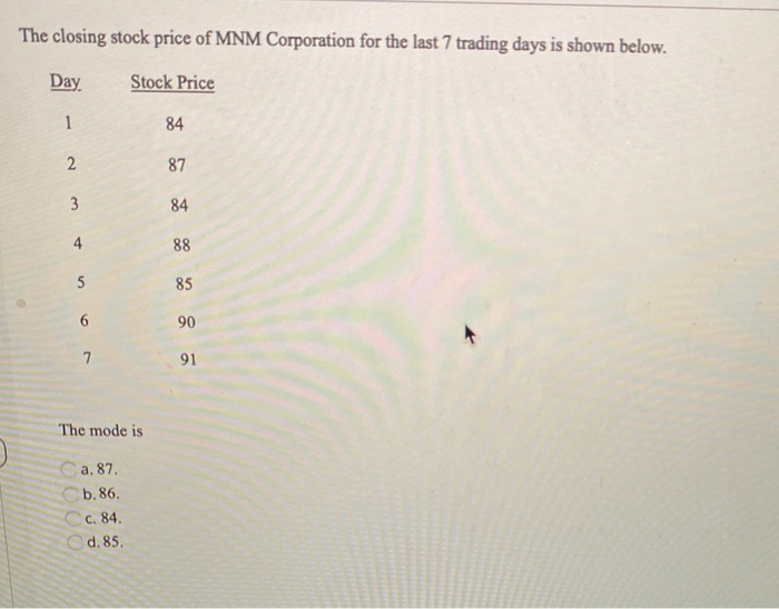 solved-the-closing-stock-price-of-mnm-corporation-for-the-chegg