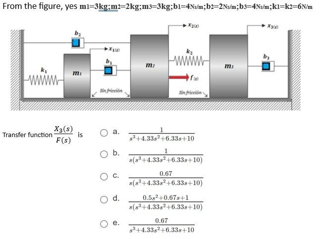 Solved From the figure, yes ml=3 kg;m2=2 kg;m3=3 | Chegg.com