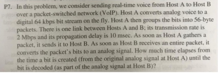 Solved P7 In This Problem We Consider Sending Real Time