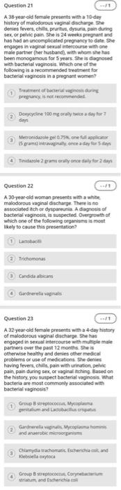 Solved 6. Question 21 A 38-year-old female presents with a | Chegg.com