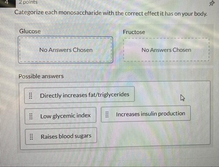 Solved Categorize each monosaccharide with the correct