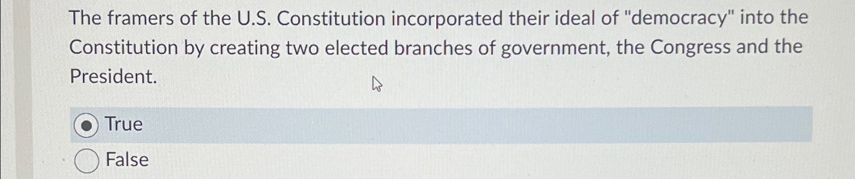 Solved The framers of the U.S. ﻿Constitution incorporated | Chegg.com