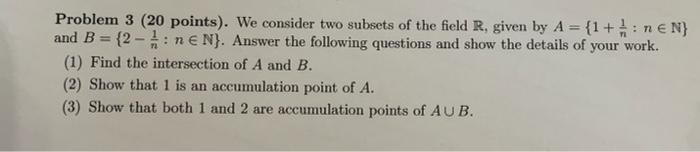Solved Problem 1 (15 points). Let A = {-1, 1), a subset of | Chegg.com