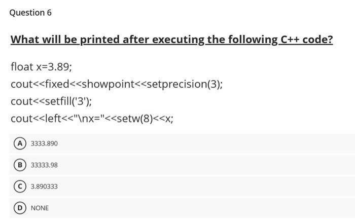 Solved What Will Be Printed After Executing The Following Chegg Com