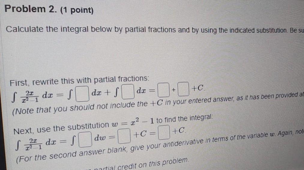 Solved Problem 2. (1 point) Calculate the integral below by | Chegg.com