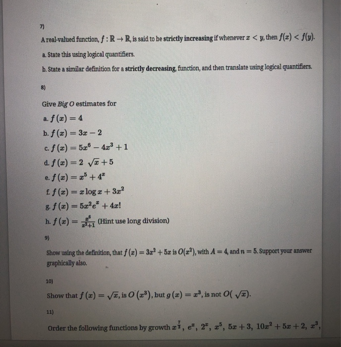 Solved 7 A Real Valued Function F Rr Is Said To Be St Chegg Com