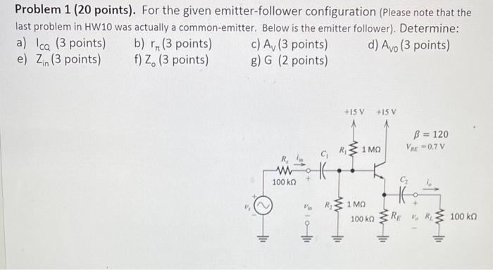 Solved Problem 1 ( 20 points). For the given | Chegg.com