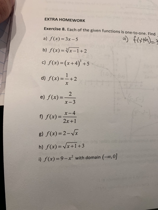 Solved Extra Homework Exercise 8 Each Of The Given Funct Chegg Com