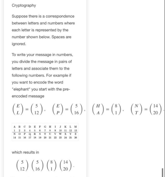 Information about the correspondence between the number and type