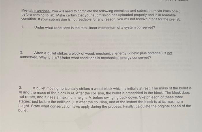 Solved Pre-lab Exercises: You Will Need To Complete The | Chegg.com