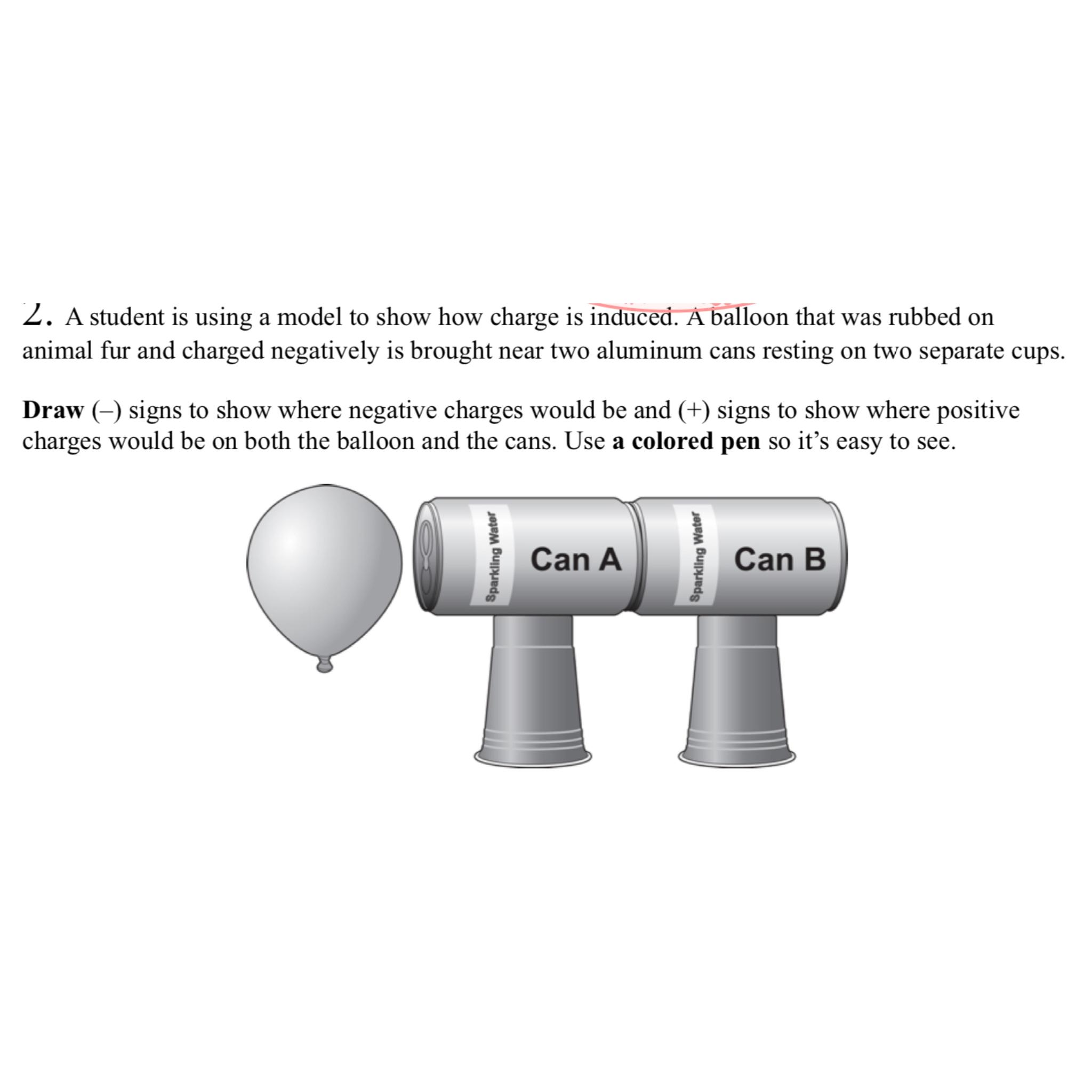 Solved L. ﻿A student is using a model to show how charge is | Chegg.com