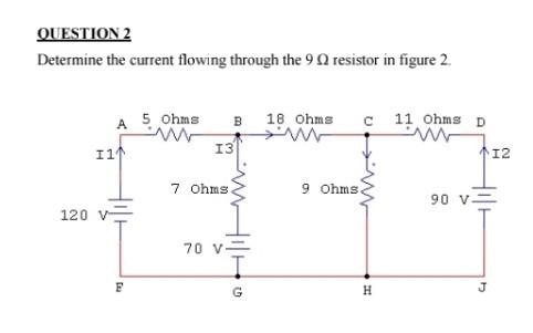 Solved Determine the current flowing through the 9Ω resistor | Chegg.com