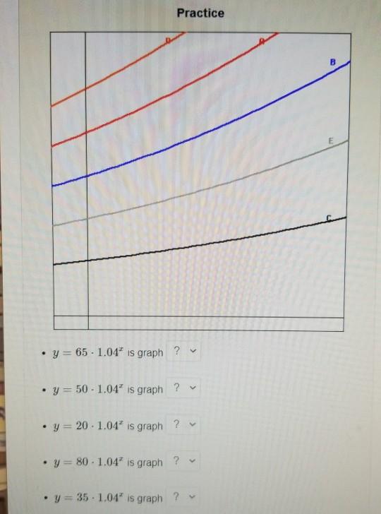 Solved Practice B . y = 65. 1.04