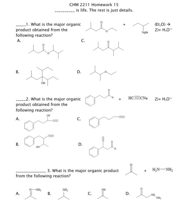 Solved Chm 2211 Homework 15 Is Life. The Rest Is Just 