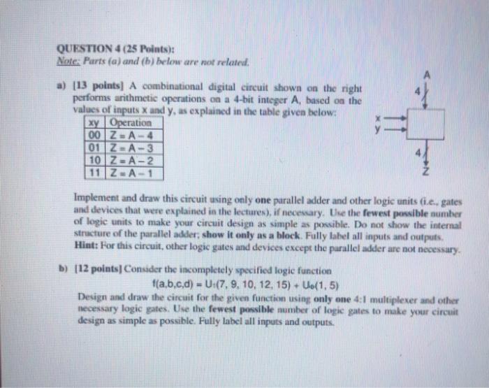 Solved QUESTION 4 (25 Points): Note: Parts (a) and (b) below | Chegg.com