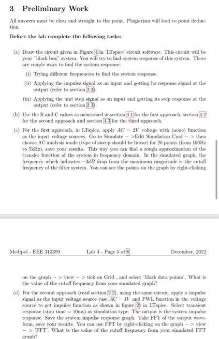 Solved 3 Preliminary Work All answers must be clear and | Chegg.com