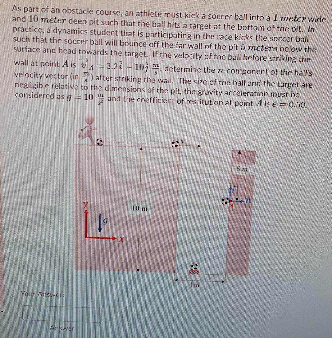 Solved As part of an obstacle course, an athlete must kick a | Chegg.com