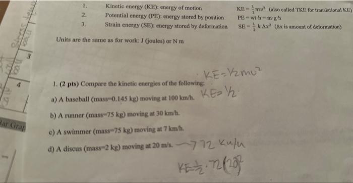 Solved Units are the same as for work: J (joules) or Nm 1. | Chegg.com