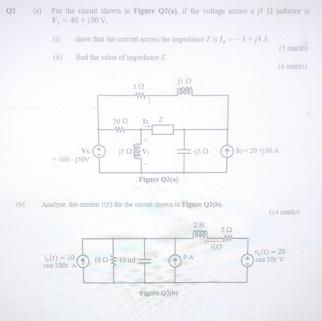 Solved Q2 (a) For the circuit shown in Figure Q2(a), if the | Chegg.com