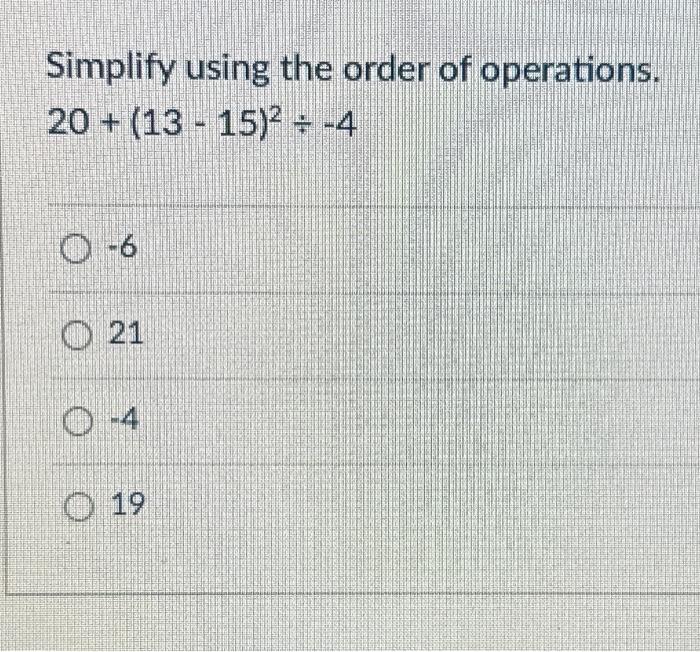Solved Simplify using the order of operations. | Chegg.com
