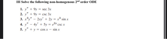 Solved Ii Solve The Following Ivp Check That Your Answer