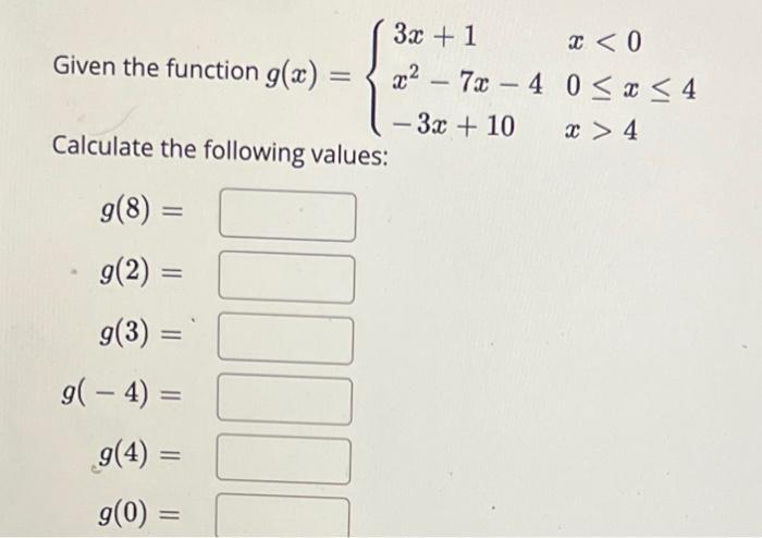 Solved Given the function | Chegg.com