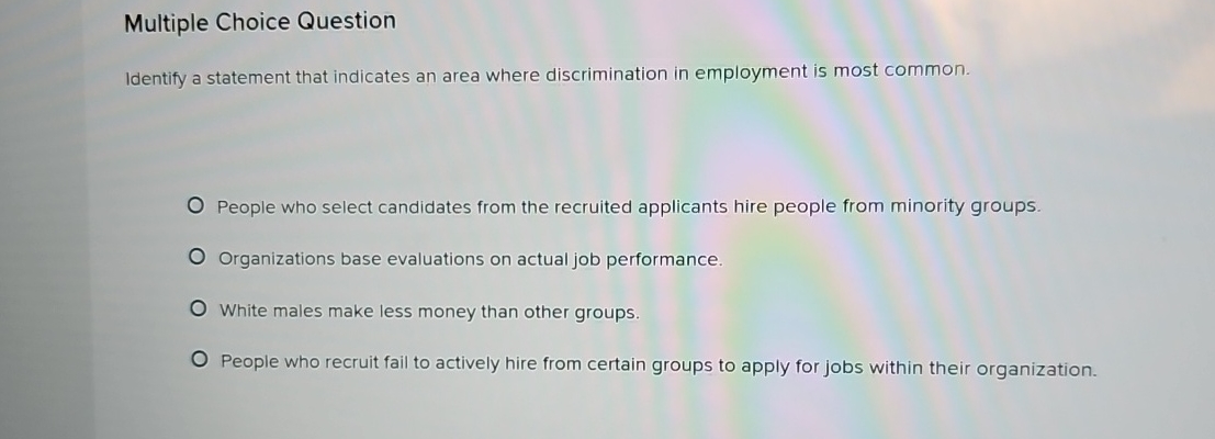 Solved Multiple Choice QuestionIdentify a statement that | Chegg.com